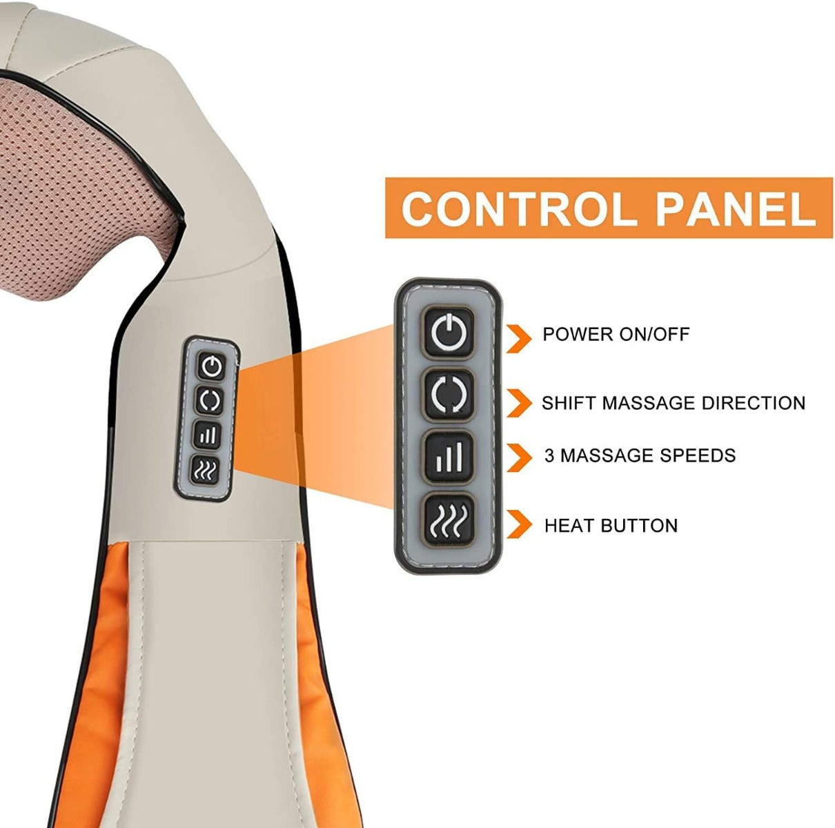 Neck and Back Massager with Shiatsu Function and Heating
