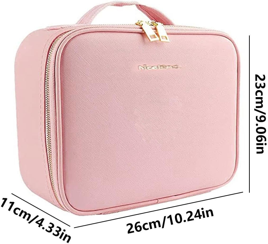 LED Lighted Mirror Makeup Bag - Travel Case with 3 Color Settings, Stylish and Functional