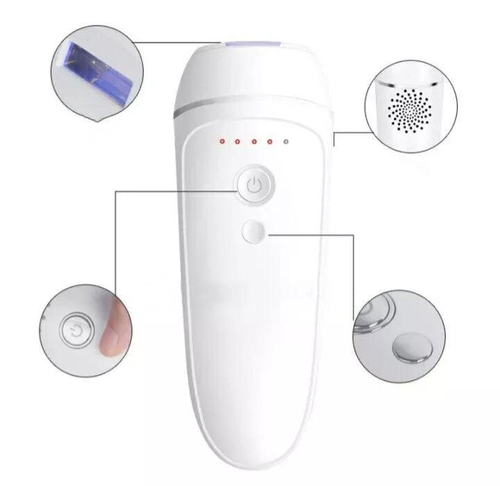 36W Pulsed Light Epilator - Permanent Hair Removal for Women and Men - Electric, Painless, 600,000 Flashes