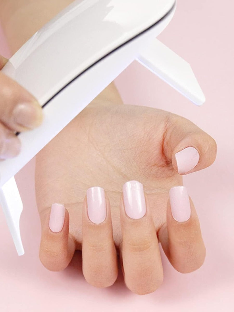 Kit Adesivi per Unghie in Gel Semipolimerizzato - 20 Strisce Autoadesive con Accessori per Manicure rosa