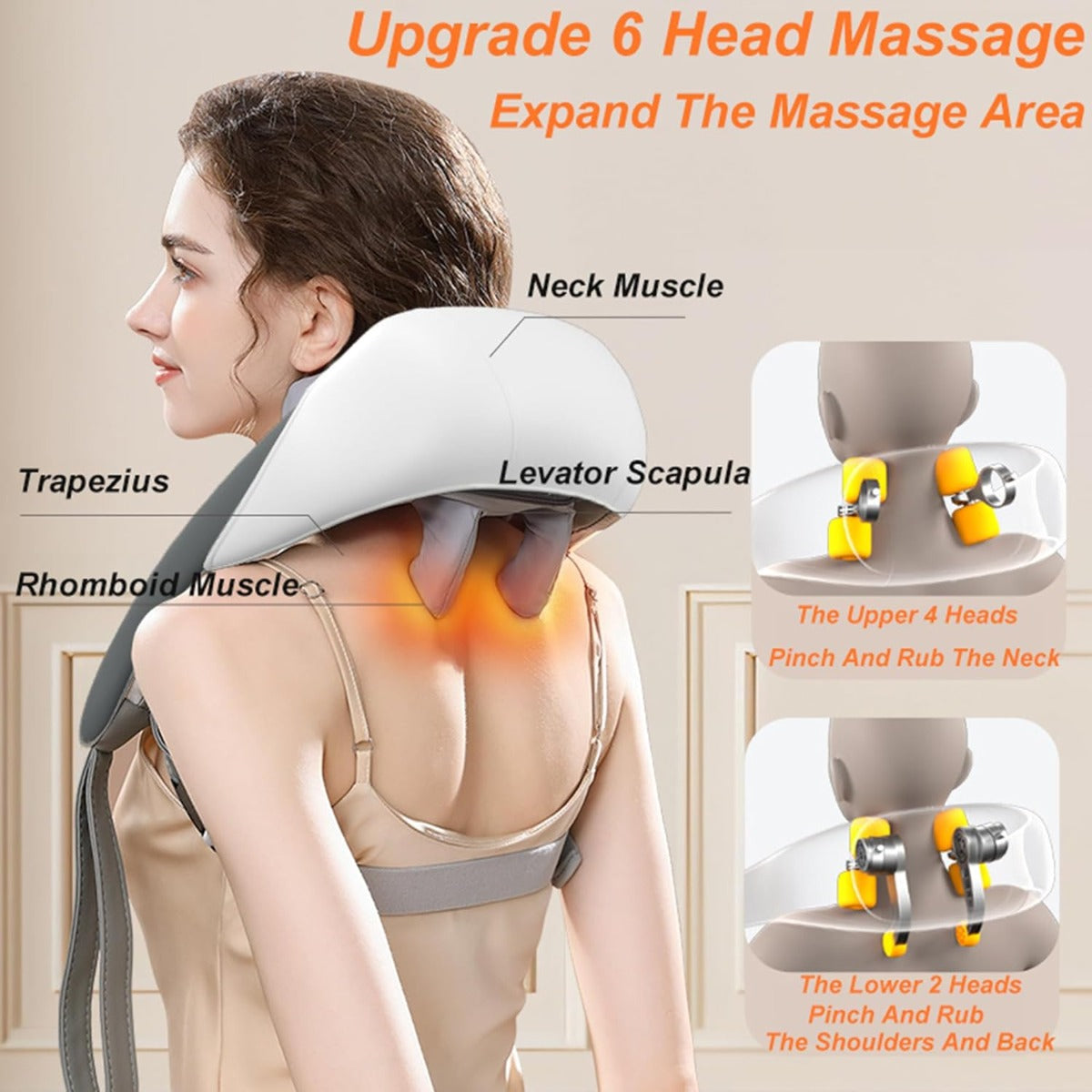 Zervikales Massagegerät, Nacken-Schulter-Rücken-Massagegerät mit Heizung