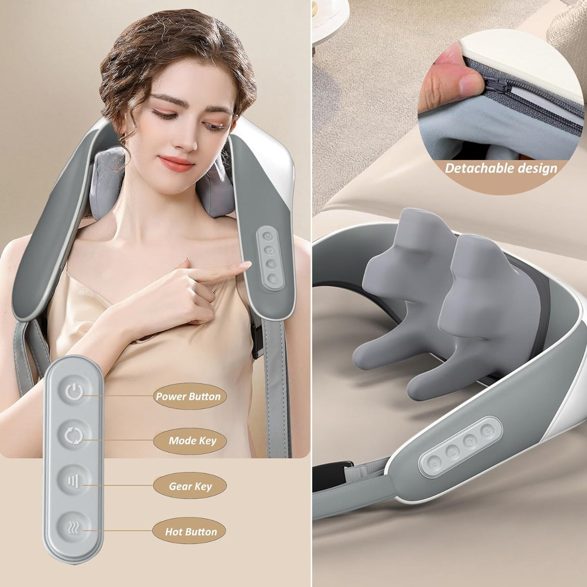 Zervikales Massagegerät, Nacken-Schulter-Rücken-Massagegerät mit Heizung
