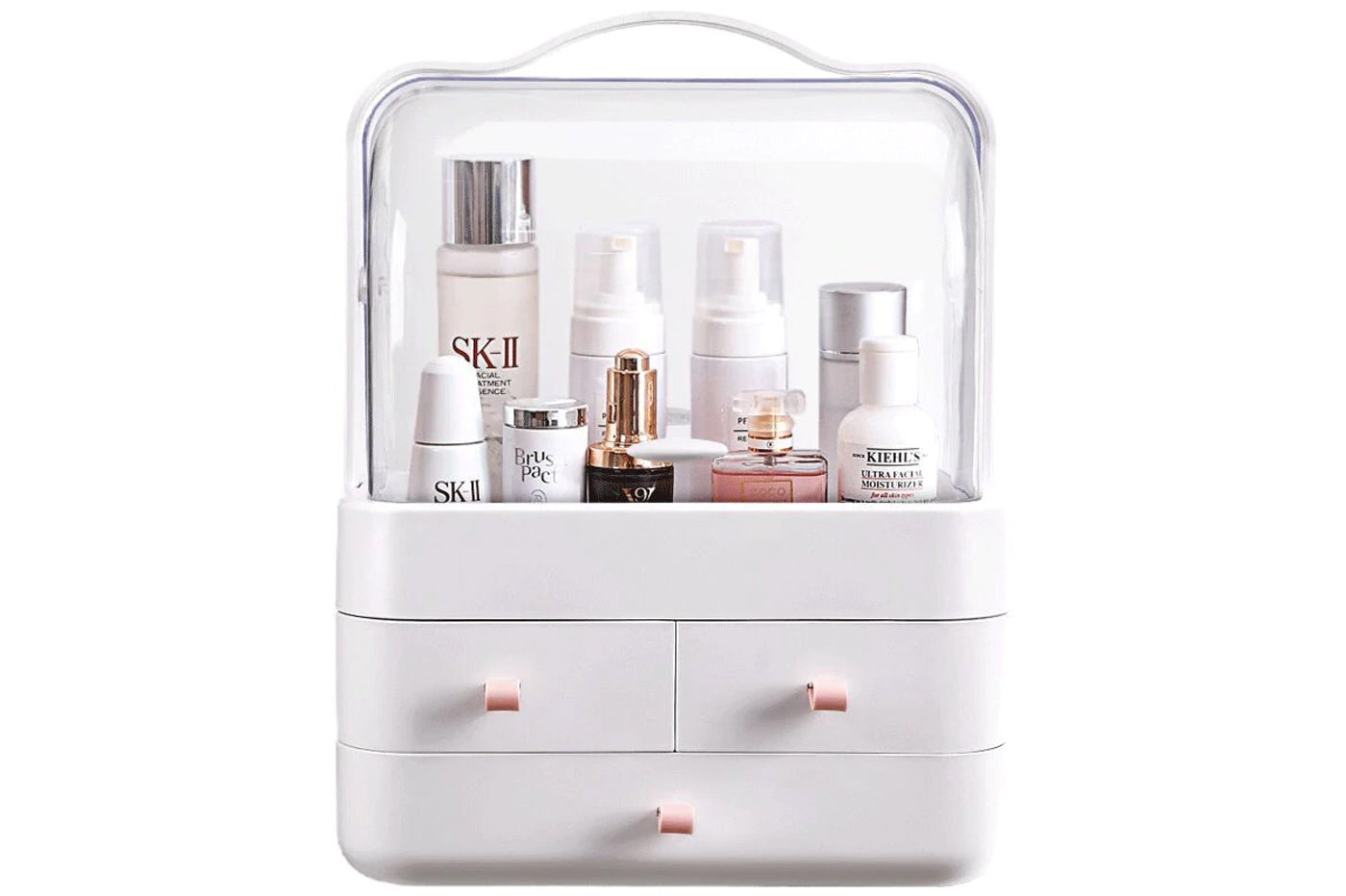 Organizer Box Cosmetici 3 Cassetti Maniglia Antipolvere Espositore Makeup LD-288