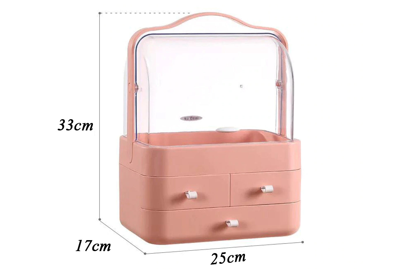 Organizer Box Cosmetici 3 Cassetti Maniglia Antipolvere Espositore Makeup LD-288