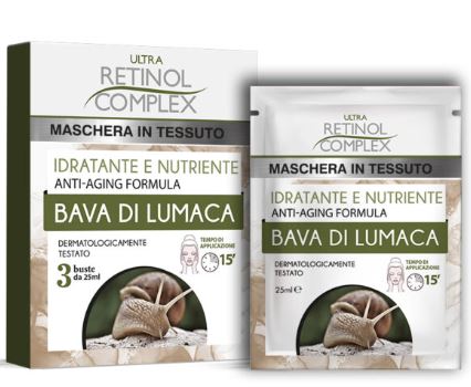 Confezione Maschera in Tessuto Bava di Lumaca - 3 Buste da 25 ml